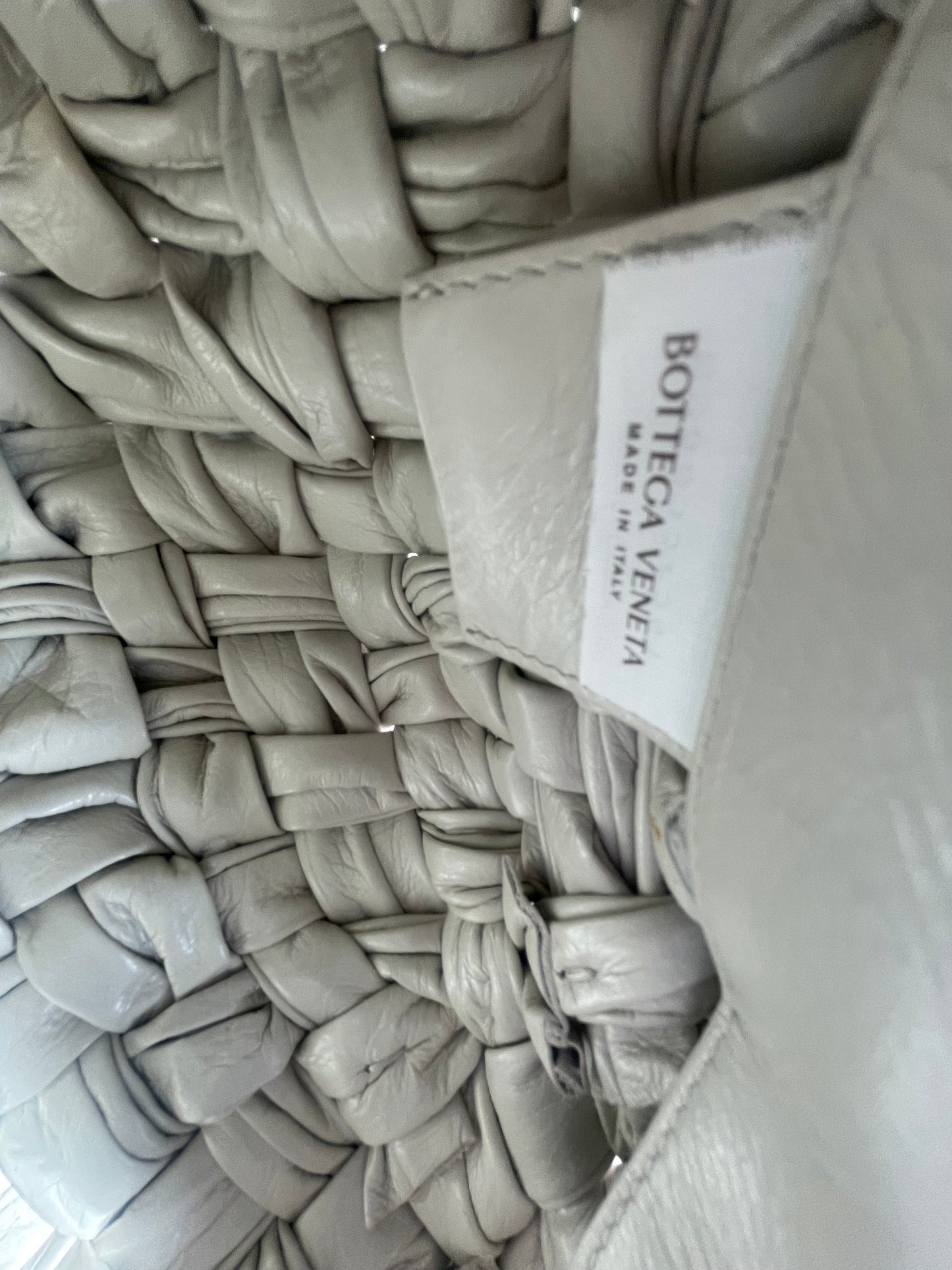 Bottega Veneta Intrecciato Banana Hobo Handbag Inside Tag