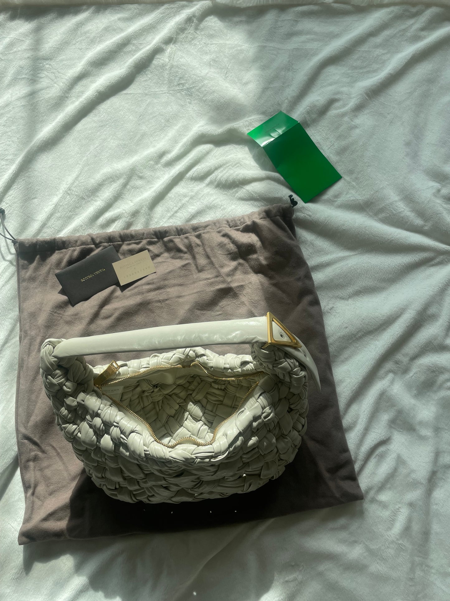 Bottega Veneta Intrecciato Banana Hobo Handbag Inside View