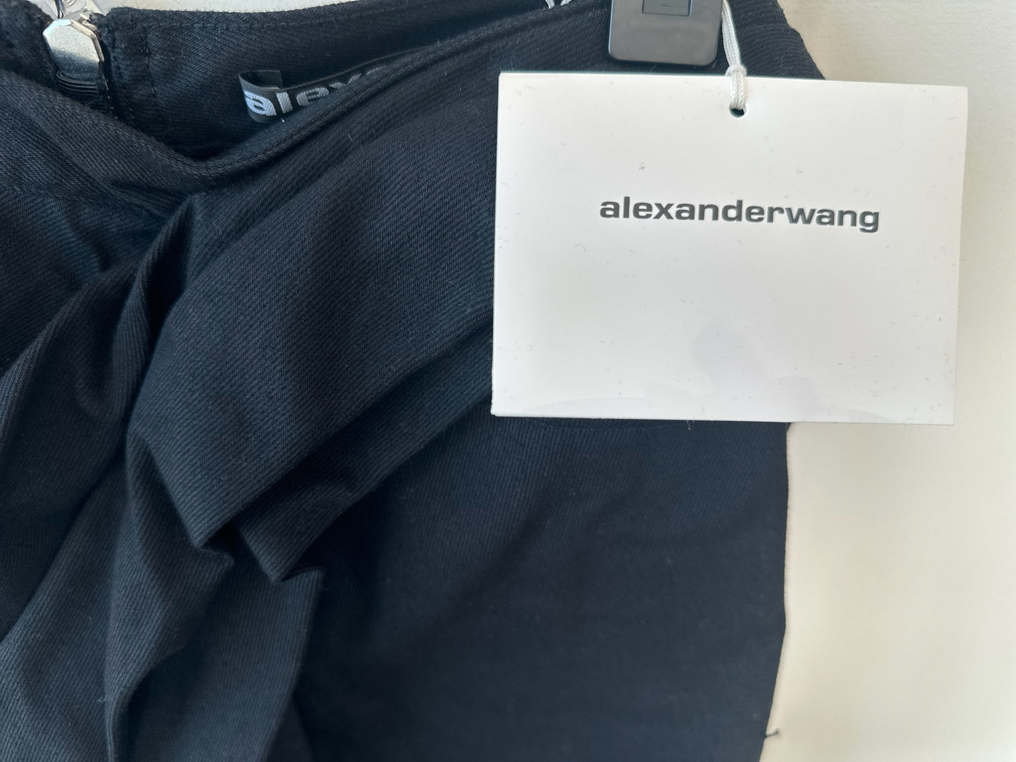 Alexander Wang Distressed Black Denim Frayed Skirt Zoom on Tag