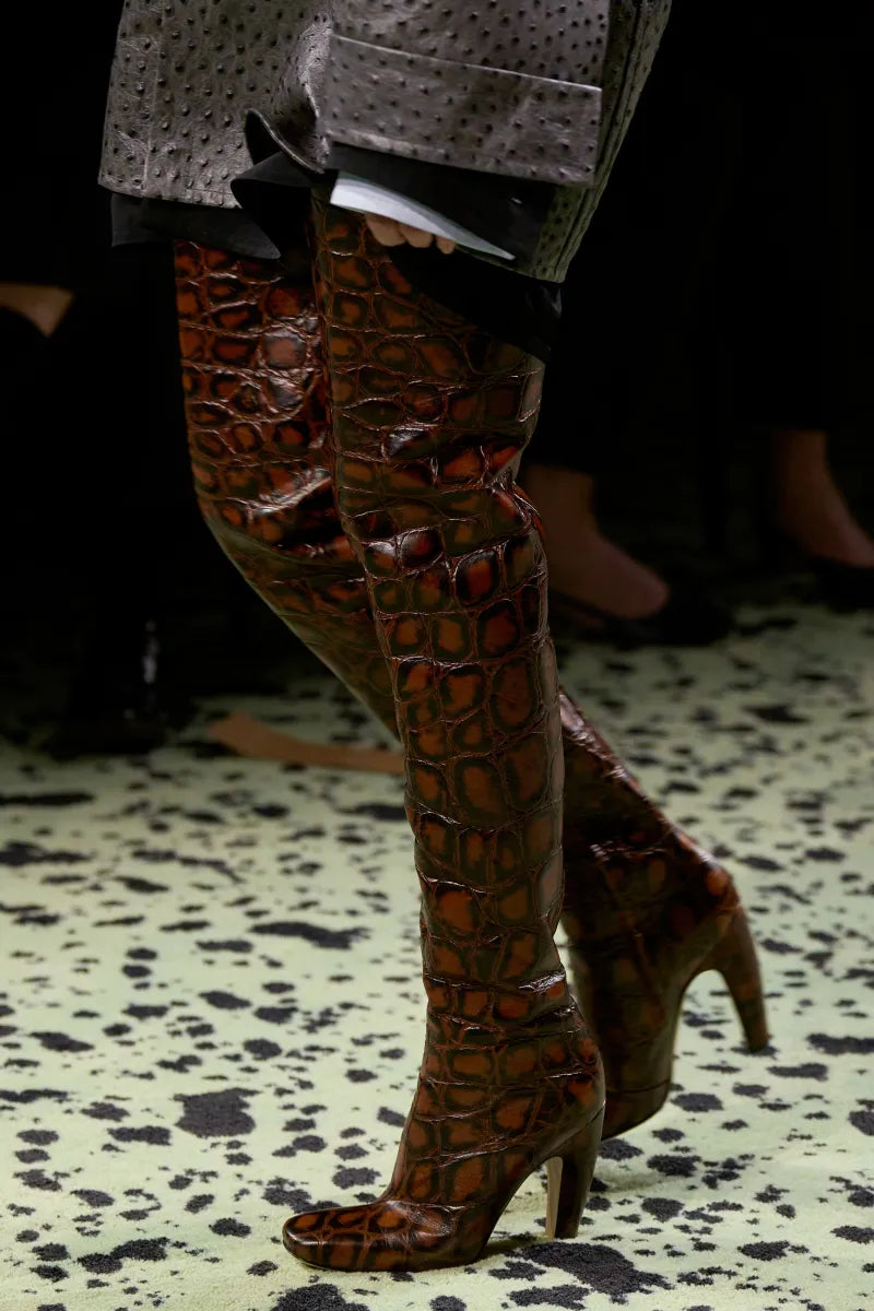 Bottega Veneta Fall 2023 Runway Croc Canalazzo Boots