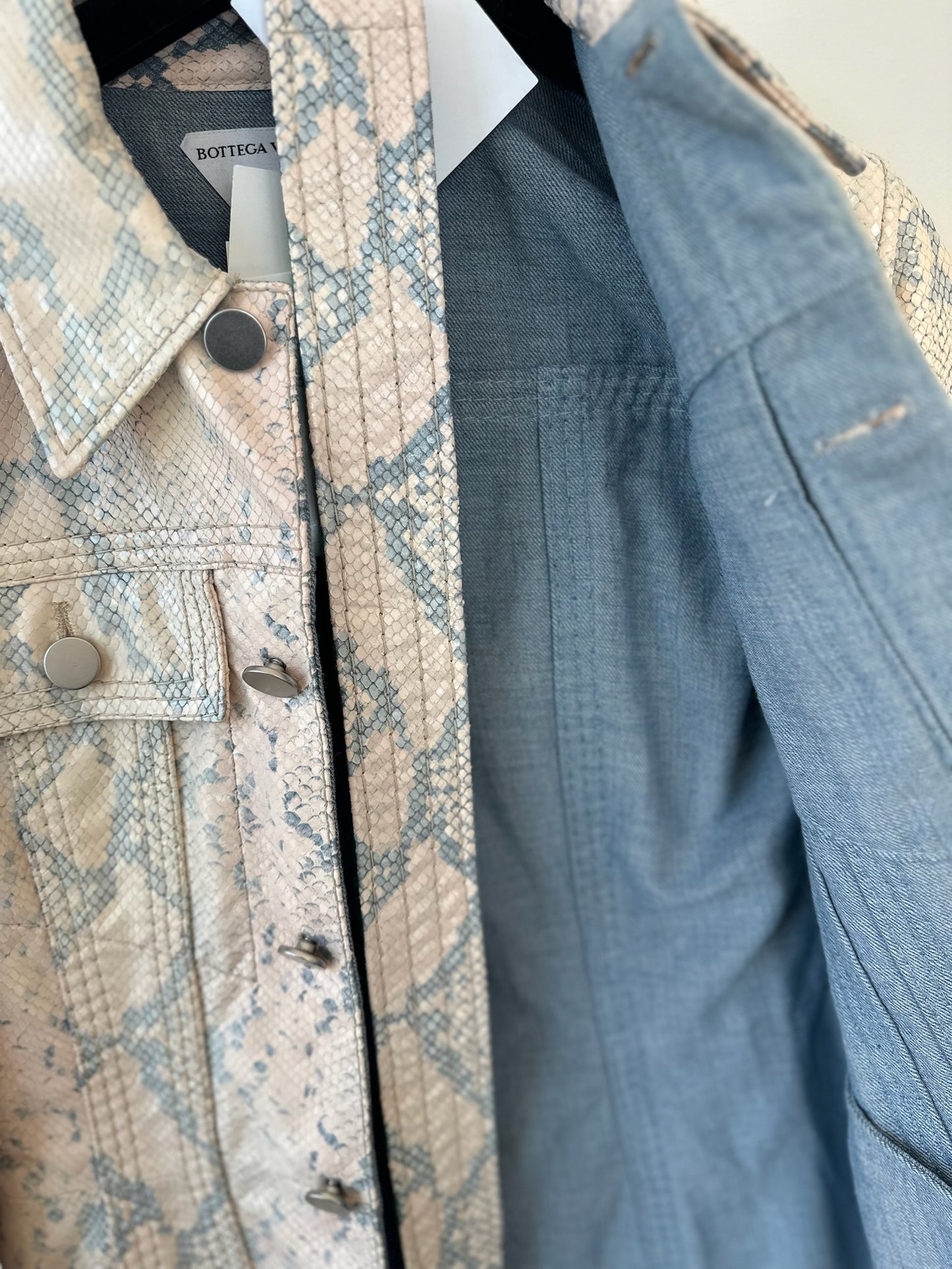 Bottega Veneta Python Denim Trench Inner Lining