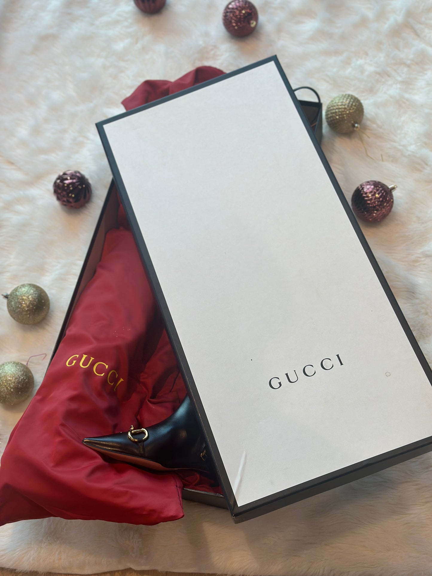Gucci Black Leather Over the Knee Horsebit Boots in Box