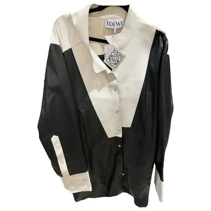 Loewe Asymmetric Leather Bib Panelled Shirtdress Product on White Background