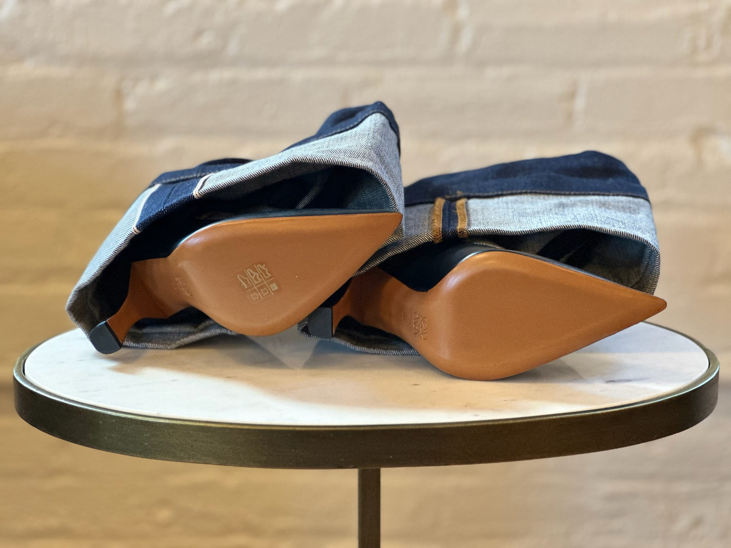 Loewe Dark Denim Foldover Boots Soles