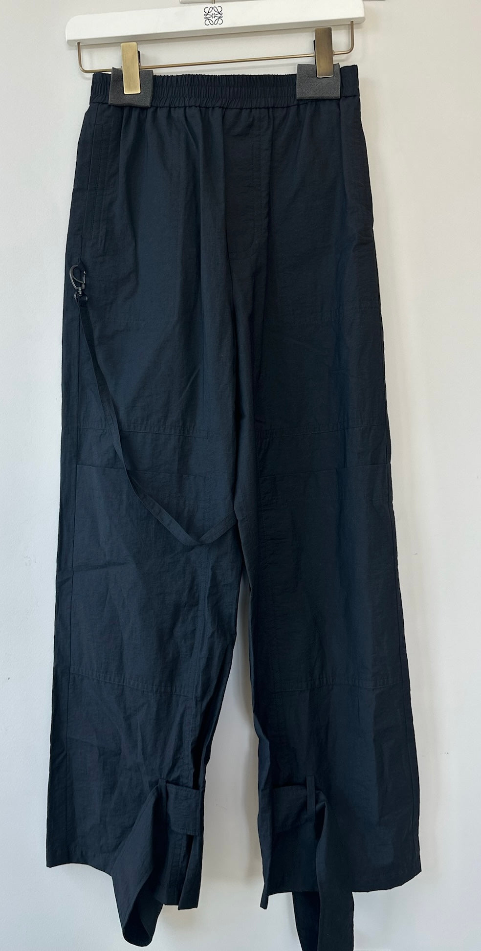 Loewe x Paula's Ibiza Black Cargo Trousers Full Length Front View
