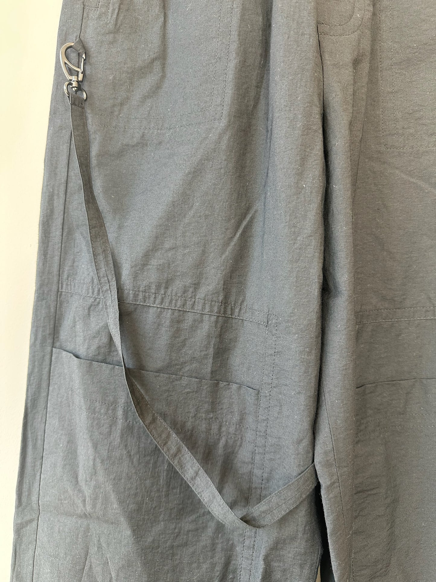 Loewe x Paula's Ibiza Black Cargo Trousers Lanyard Detail