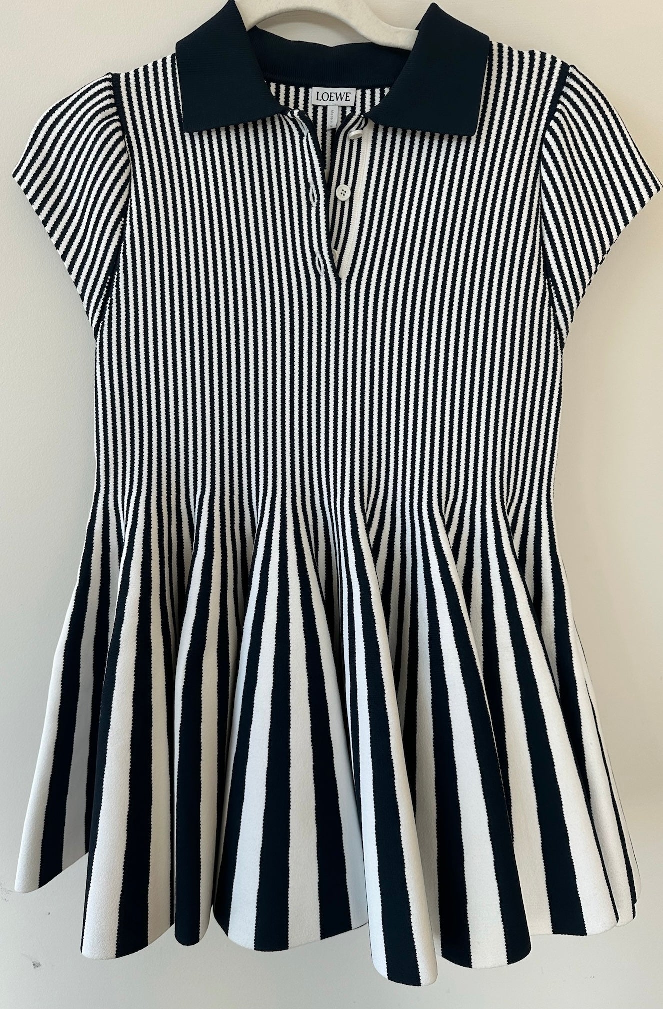 Loewe Striped Polo Babydoll Minidress Full View of Front