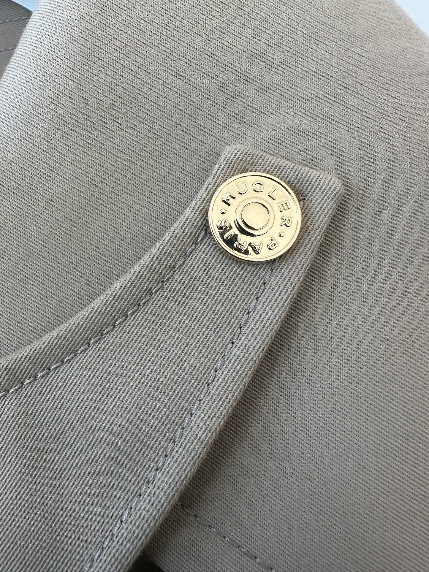Mugler Cutout Trench Zoom on Button