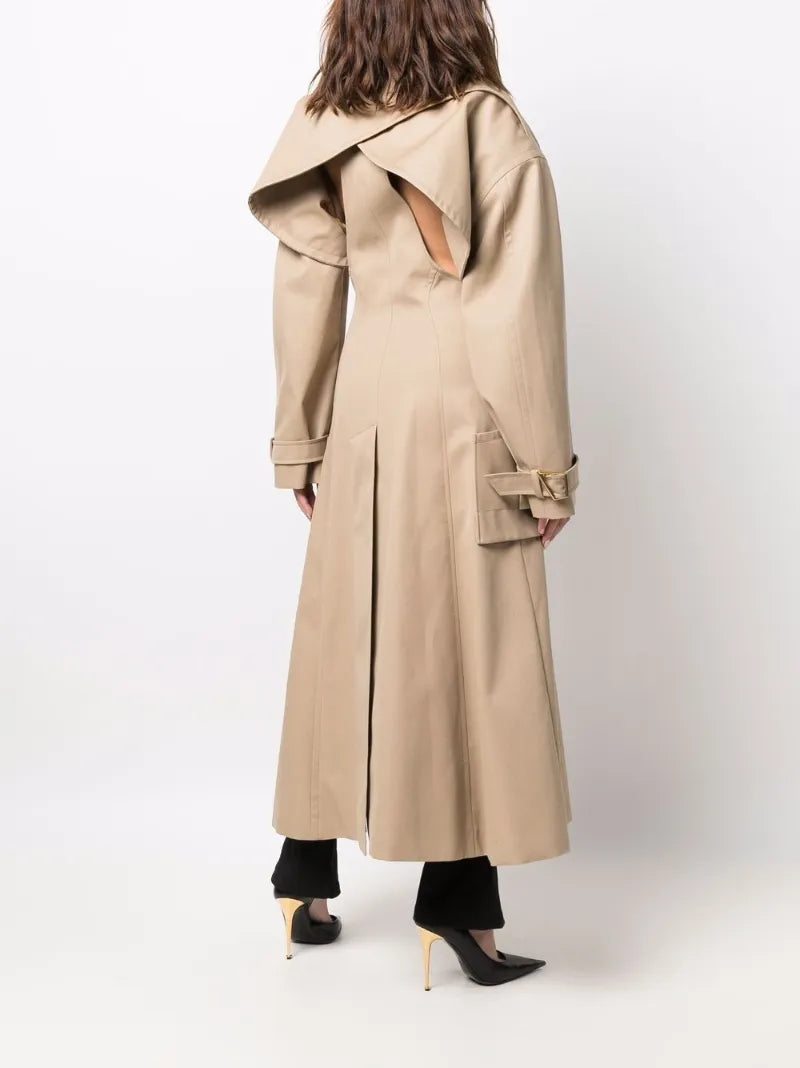 Mugler Cutout Trench Worn By Model Back