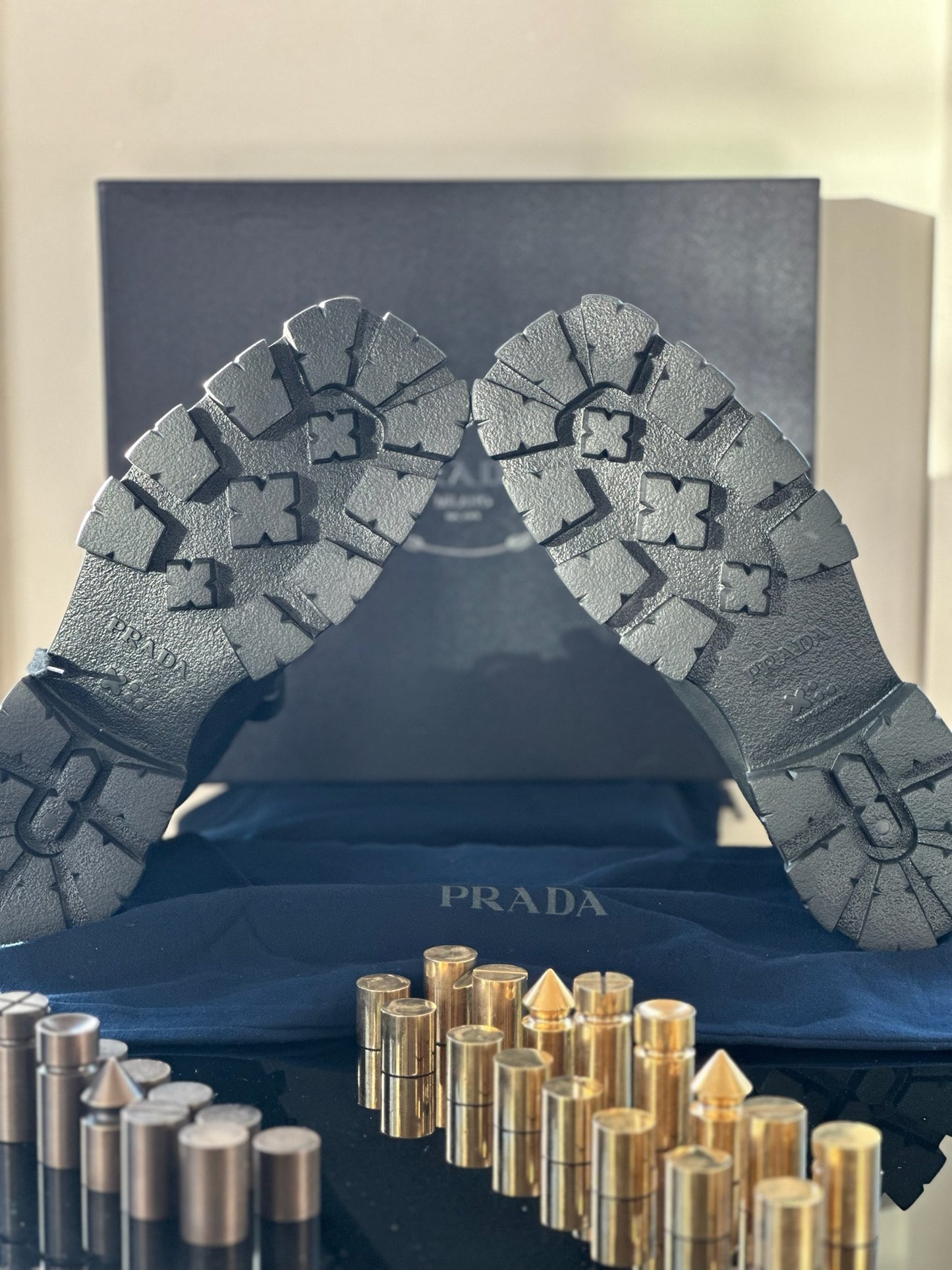 Prada Men's Square Toe Boots Soles