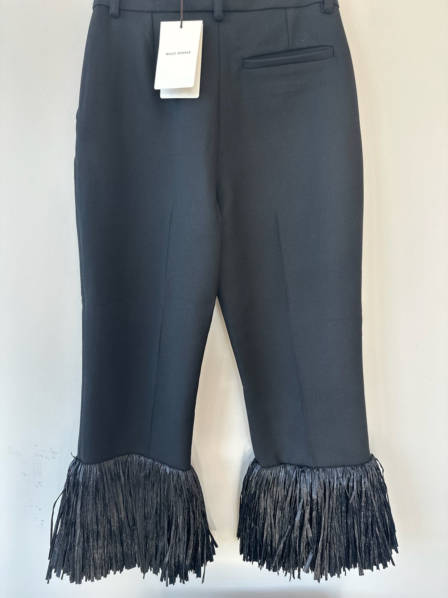 Wales Bonner Harmony Black Fringe Pants Back View