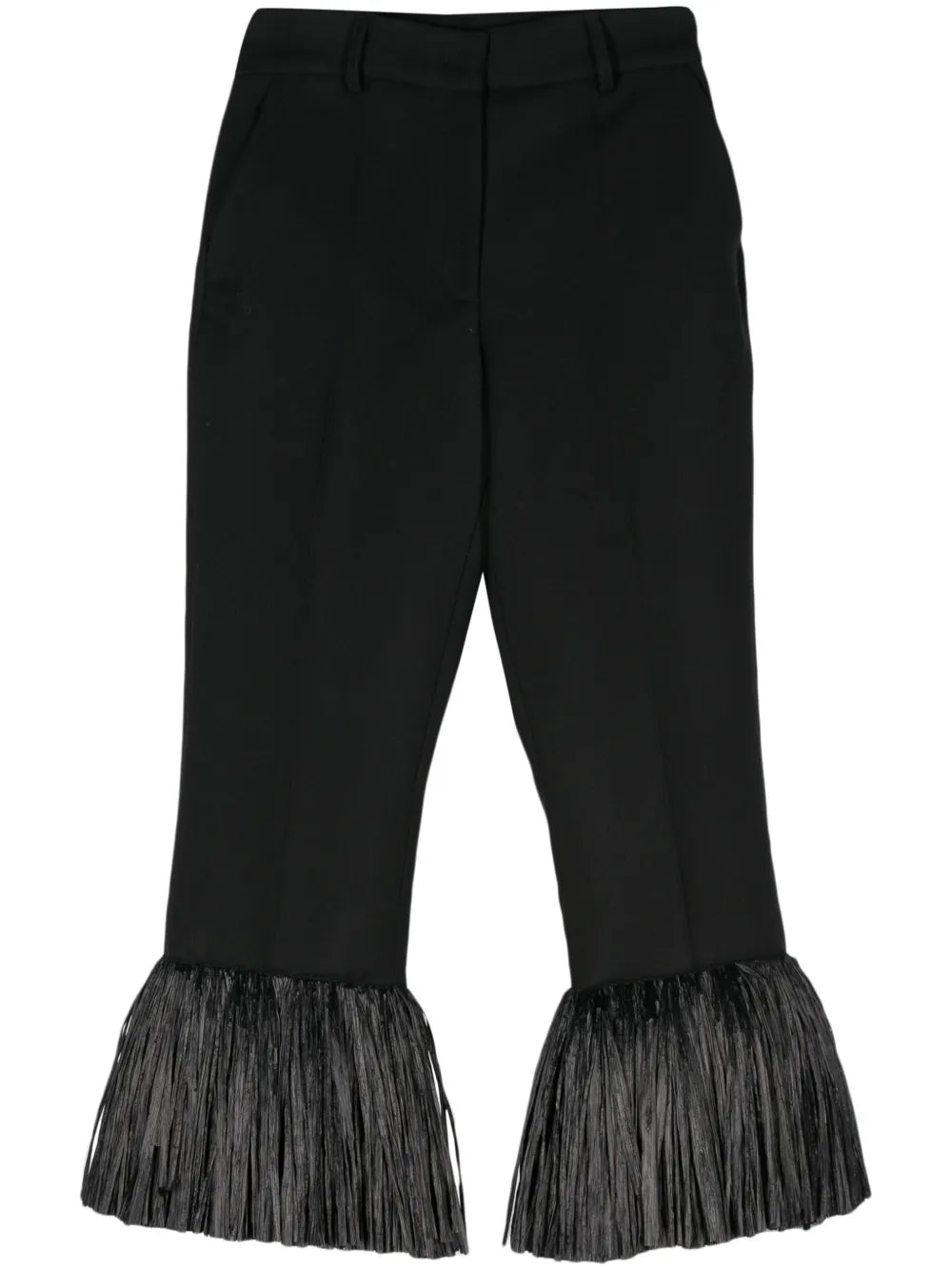 Wales Bonner Harmony Black Fringe Pants Product Shot Front View