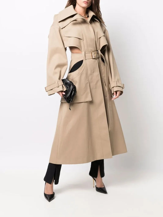 Product Review: Mugler Cutout Oversized Khaki Trench Coat