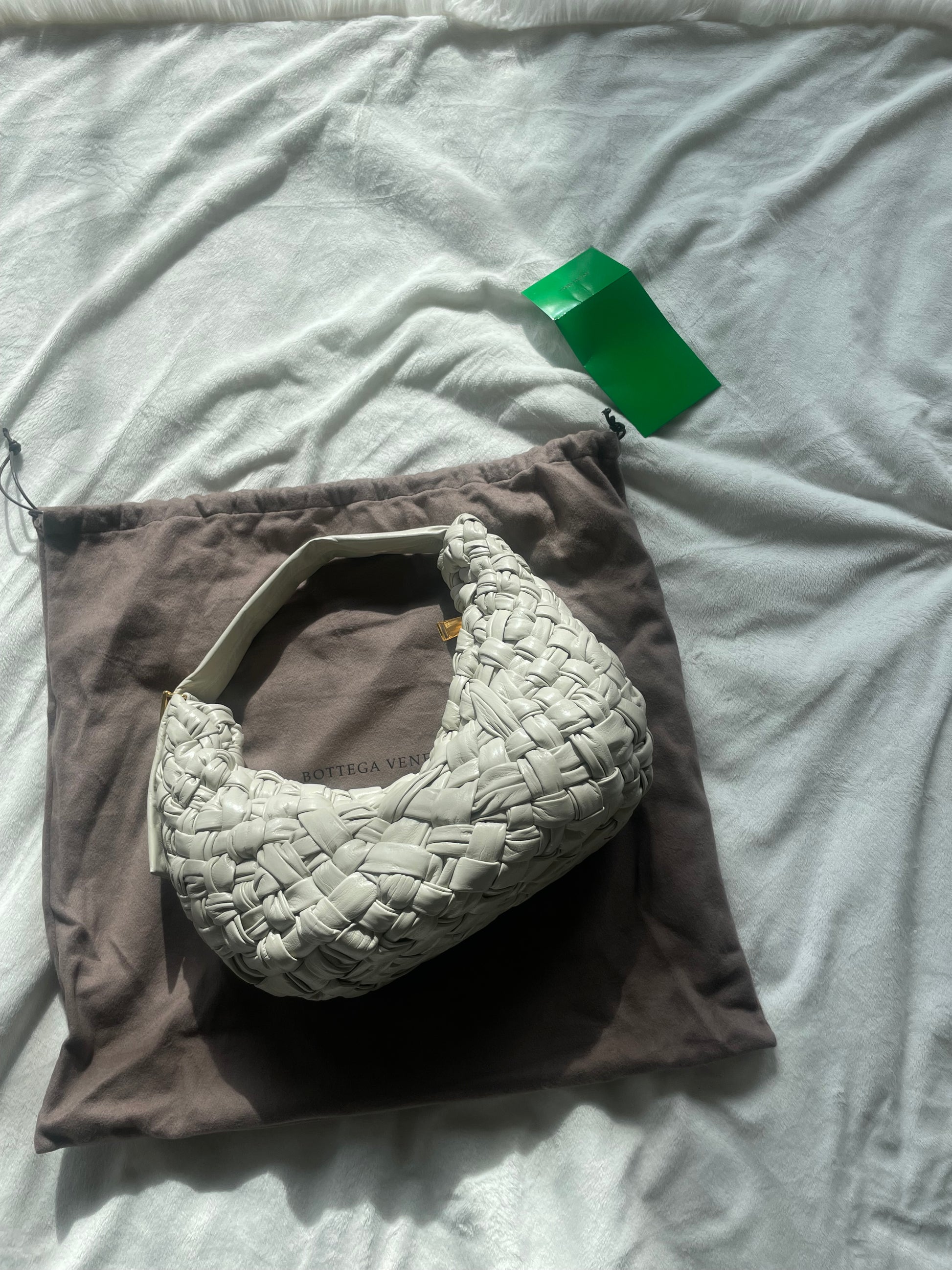 Bottega Veneta Intrecciato Banana Hobo Handbag New
