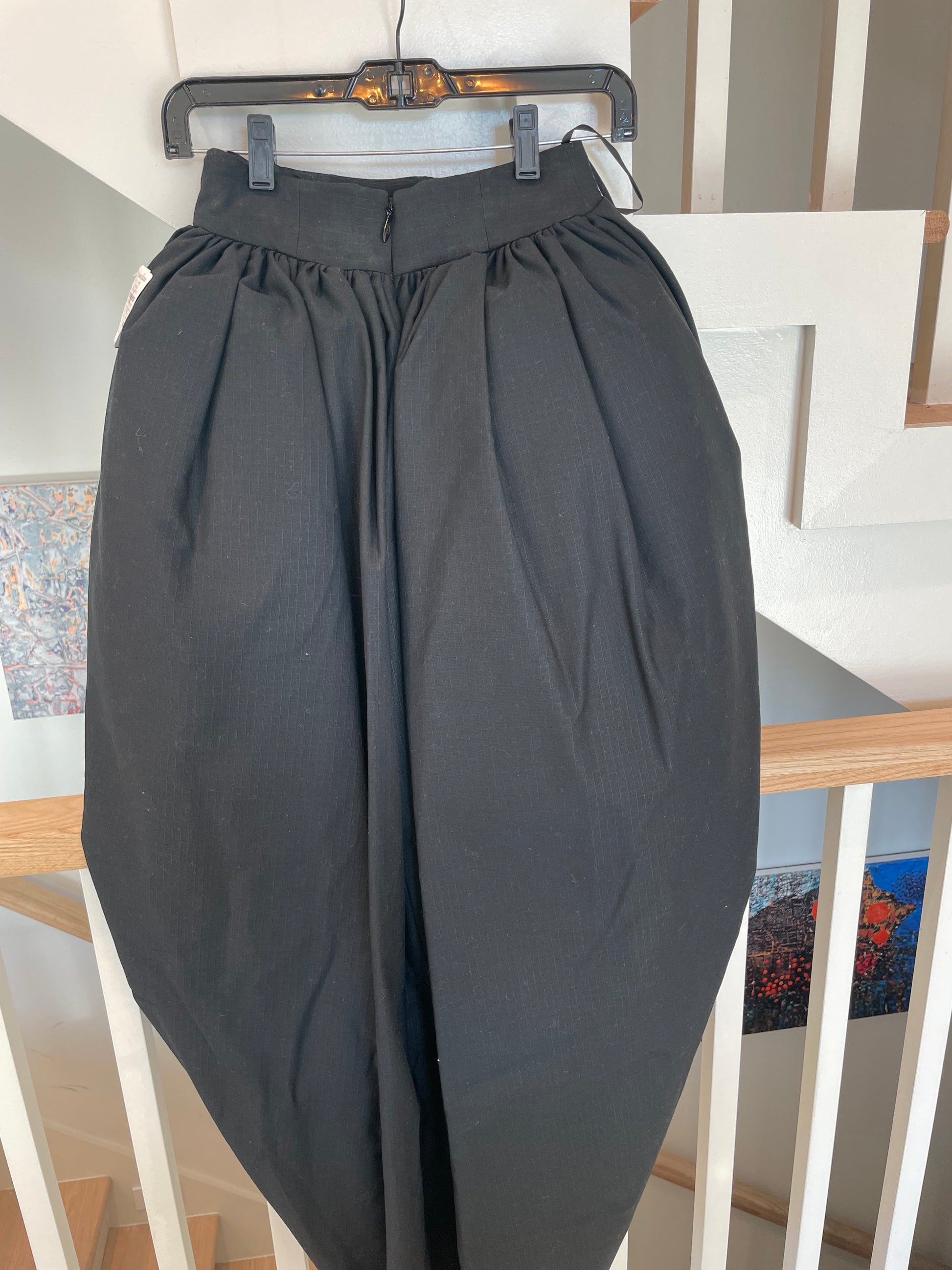Christopher John Rogers Black Tulip Skirt on Hanger Back View