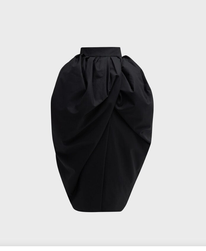 Christopher John Rogers Black Skirt Product Shot on White Background