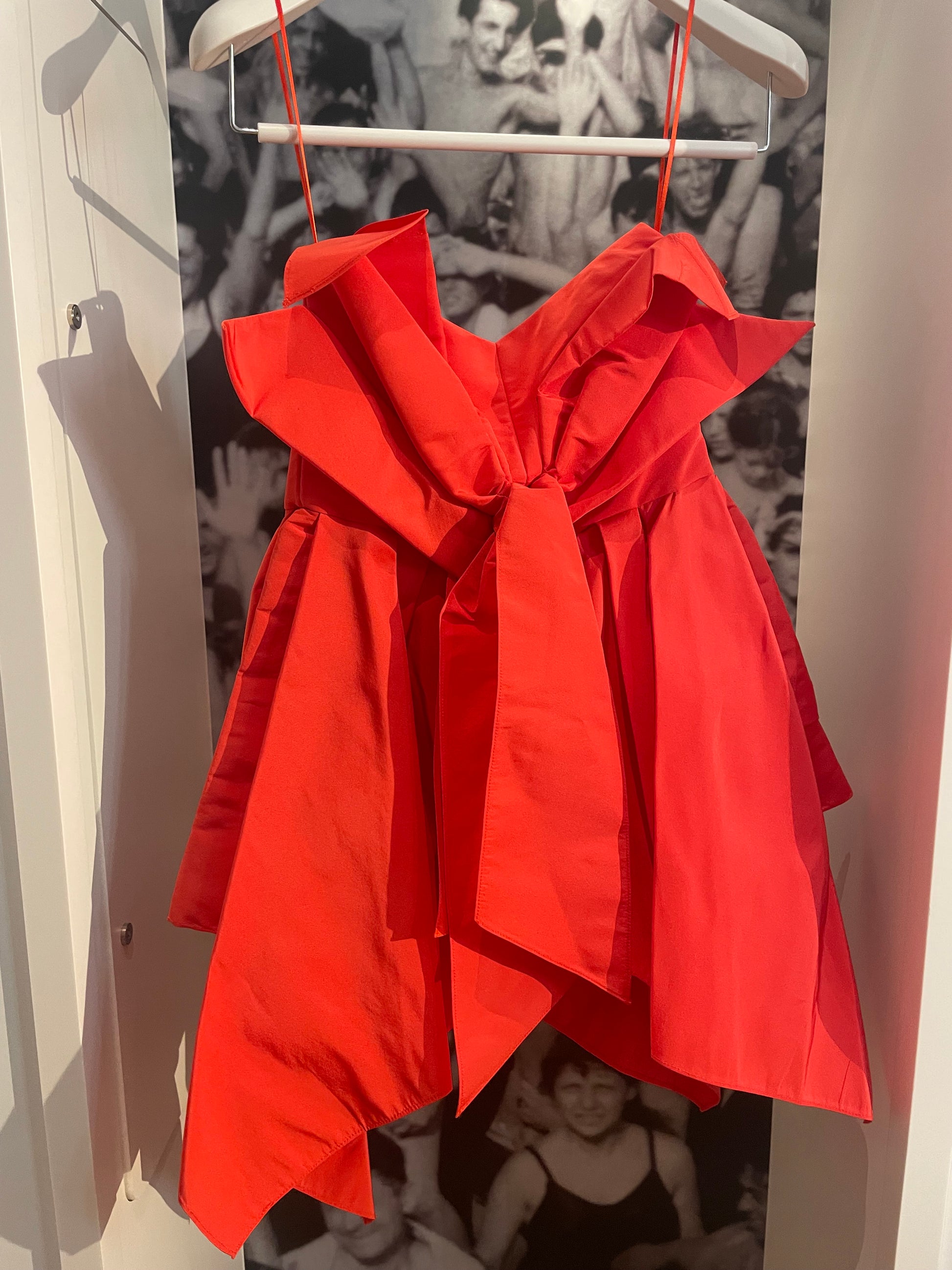 Christopher John Rogers Red Origami Style Strapless Top Front View