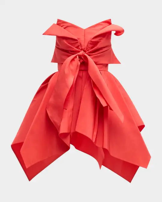 Christopher John Rogers Red Origami Style Strapless Top Product Shot