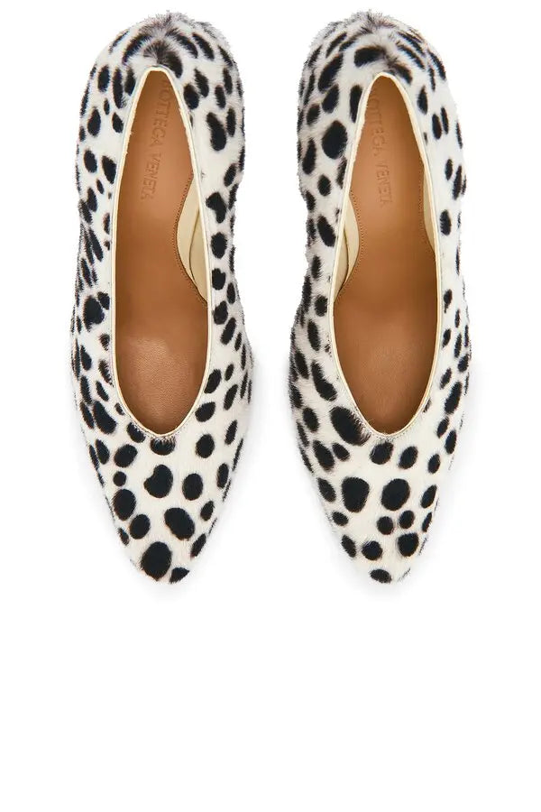 Bottega Veneta Sofia Lamb Hair Jaguar Print Pump Size 37.5
