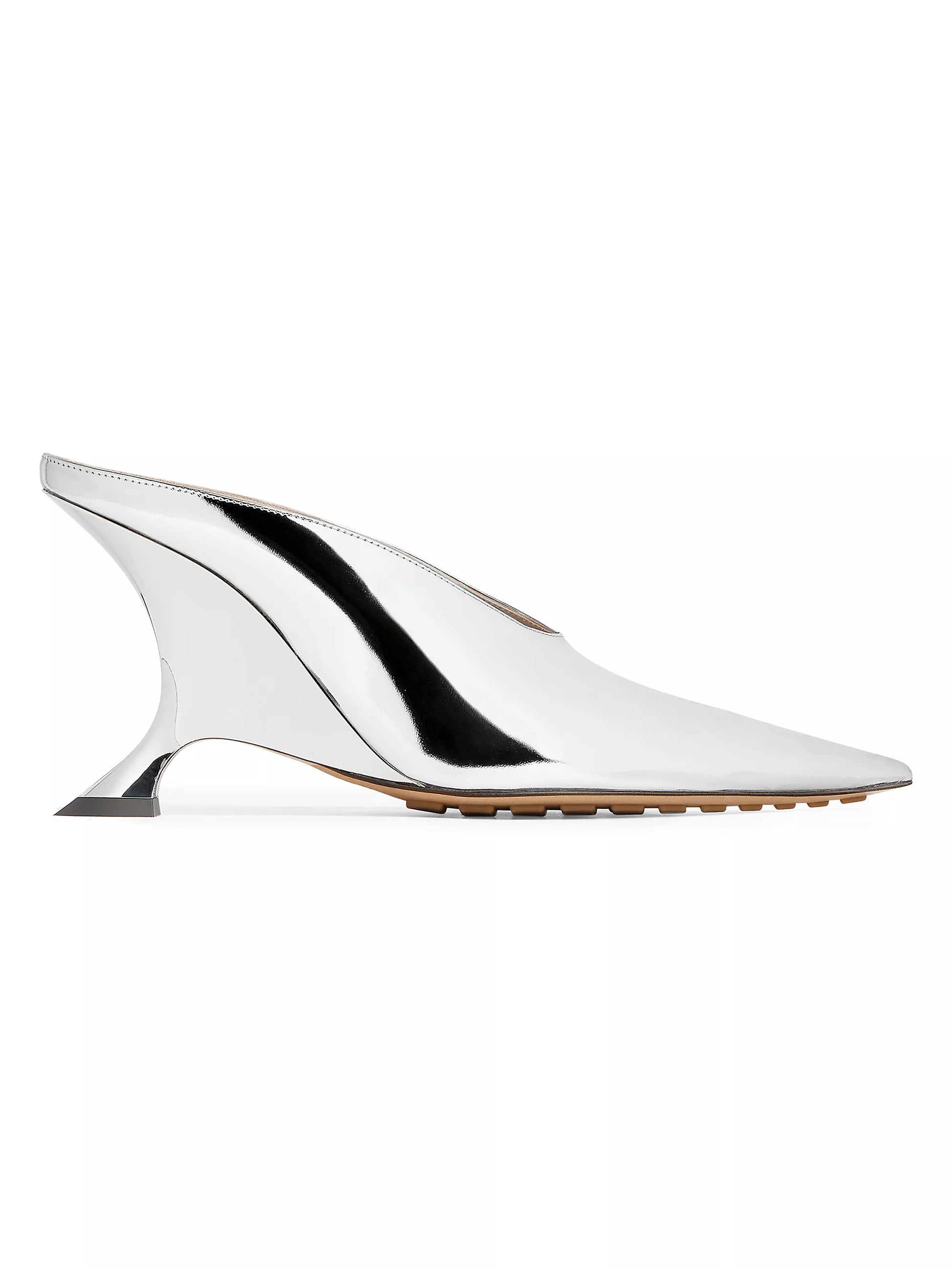 Bottega Veneta Metallic Silver Rocket Wedge Mules | Muse Boutique Bottega Veneta Metallic Silver Rocket Wedge Mules | Muse Boutique
