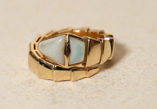 Bvlgari Serpenti 18k Mother of Pearl Viper Ring Product Shot 2